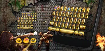 Gun Bullet Emoji Keyboard Theme