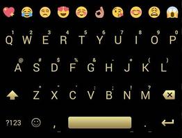 Emoji Keyboard Flat Black Gold ảnh chụp màn hình 3