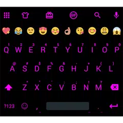 Скачать Emoji Keyboard Flat Black Pink APK