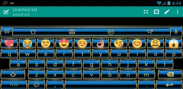 Emoji Keyboard Frame Blue Gold