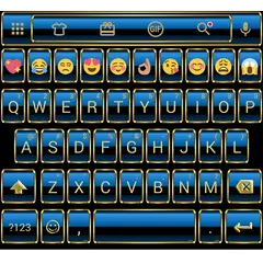 Скачать Emoji Keyboard Frame Blue Gold APK