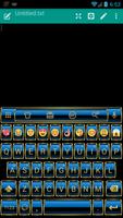 Emoji Keyboard Frame Blue Gold Plakat