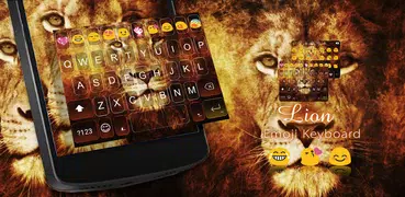 Wild Lion Emoji Keyboard Theme
