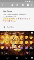 Wild Lion Emoji Keyboard Theme Ekran Görüntüsü 1