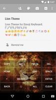 Wild Lion Emoji Keyboard Theme Ekran Görüntüsü 2