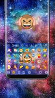 Galaxy Monkey Emoji Keyboard Theme скриншот 1