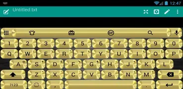 Emoji Keyboard Metallic Gold