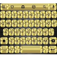 Скачать Emoji Keyboard Metallic Gold APK