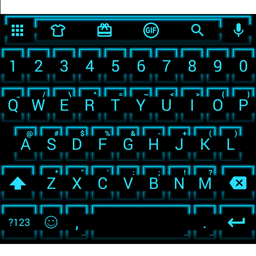 Emoji Keyboard Neon Blue 2