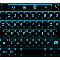 Скачать Emoji Keyboard Neon Blue 2 APK