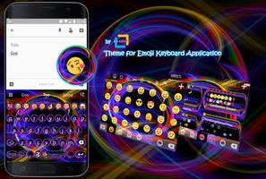 Emoji Keyboard Neon Abstract الملصق