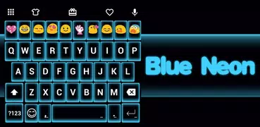 Neon Blue Emoji Keyboard Theme