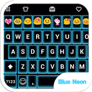 APK Neon Blue Emoji Keyboard Theme