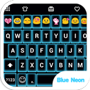 Neon Blue Emoji Keyboard Theme aplikacja
