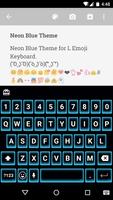 Neon Blue Emoji Keyboard Theme Affiche