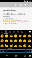 Neon Blue Emoji Keyboard Theme 스크린샷 1