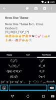 Neon Blue Emoji Keyboard Theme 스크린샷 2