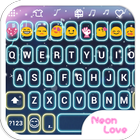 Neon Love Emoji Keyboard Theme ícone