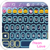 Neon Love Emoji Keyboard Theme icône