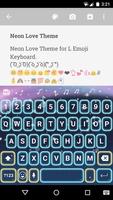 Neon Love Emoji Keyboard Theme Affiche