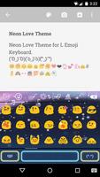 Neon Love Emoji Keyboard Theme capture d'écran 1