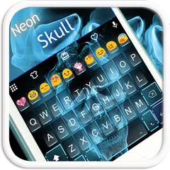 Neon Skull Emoji Keyboard Skin APK download