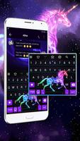 Neon Unicorn  Emoji Keyboard Affiche