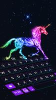 Neon Unicorn  Emoji Keyboard capture d'écran 1