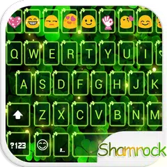 Скачать Shining Shamrock Emoji Theme APK