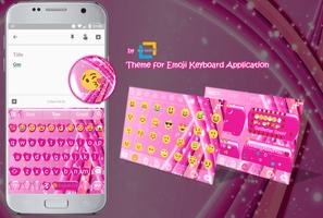 Emoji Keyboard  Sparkling Pink постер
