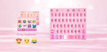 Pink Metal Emoji Keyboard Theme