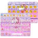 Pink Glitter Unicorn Emoji Keyboard Theme APK