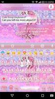 Pink Glitter Unicorn Emoji Keyboard Theme poster