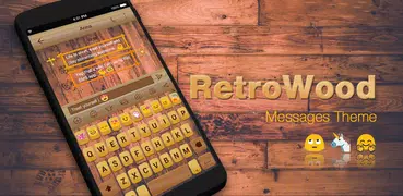 Emoji Keyboard Retro Wood
