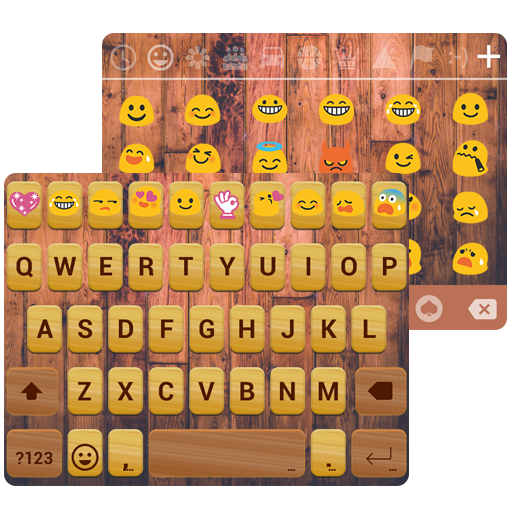 Emoji Keyboard Retro Wood