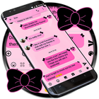 SMS Messages Ribbon Pink Black 아이콘