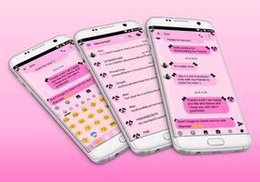 SMS Messages Ribbon Pink Black 포스터