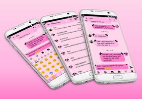 SMS Messages Ribbon Pink Black الملصق