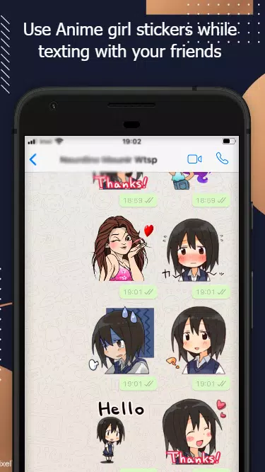 Anime Girl Sticker for iOS & Android