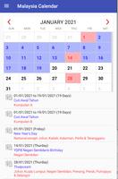 Malaysia Calendar capture d'écran 1