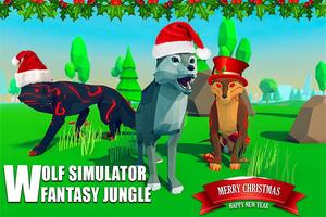 Wolf Simulator Fantasy Jungle Affiche
