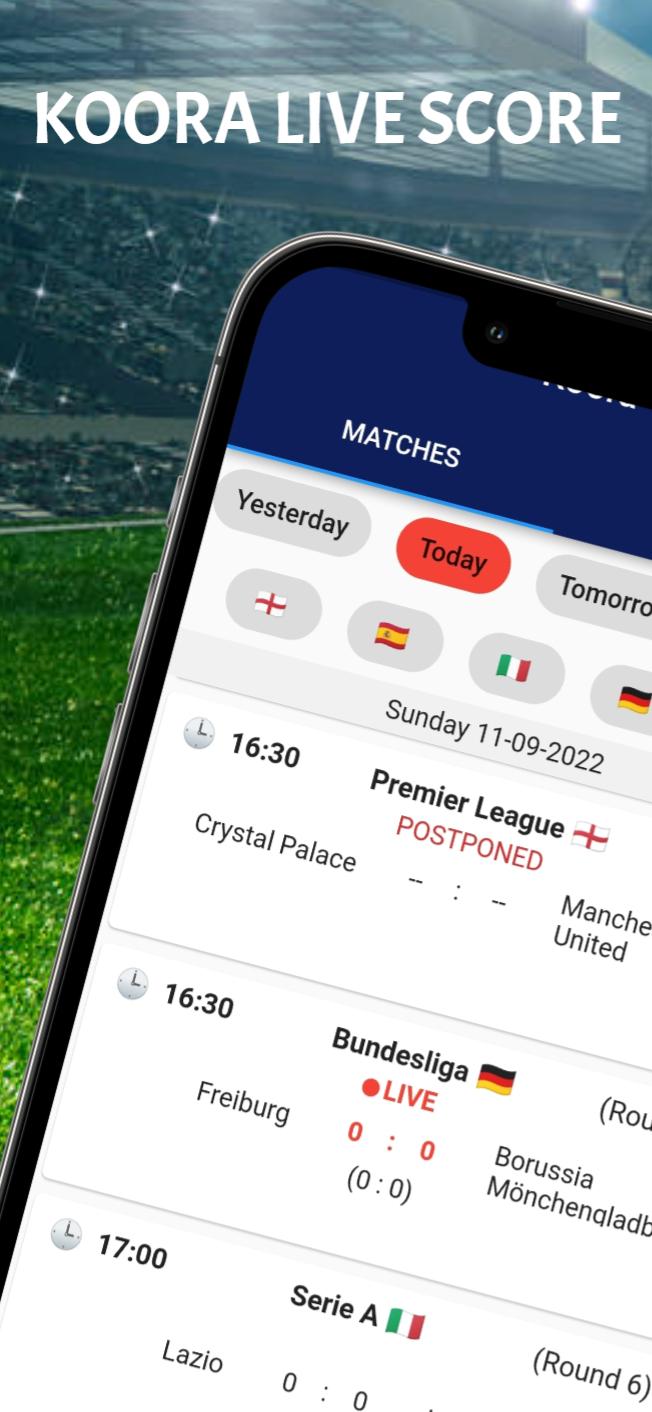 Koora Live Score - Soccer app APK برای دانلود اندروید