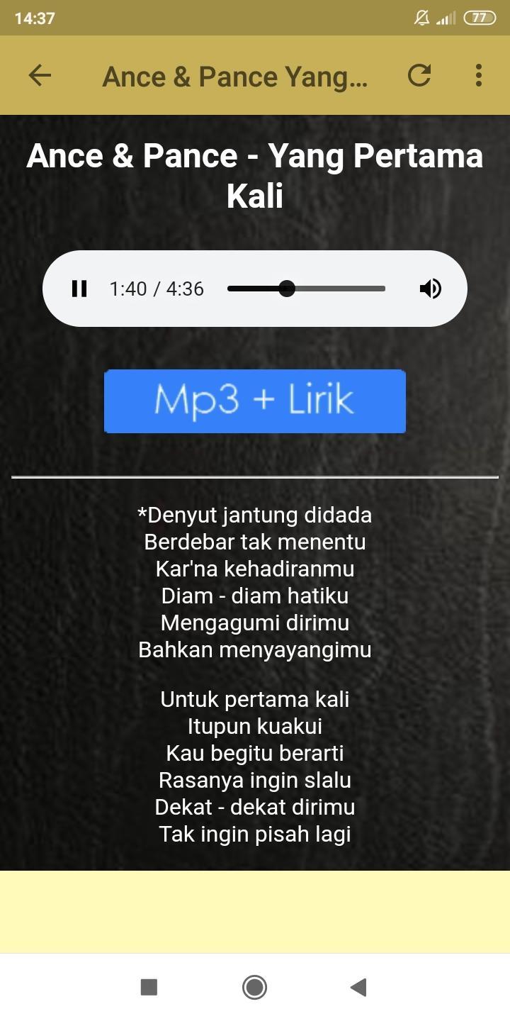 Lirik Lagu Pertama Kali Shaa