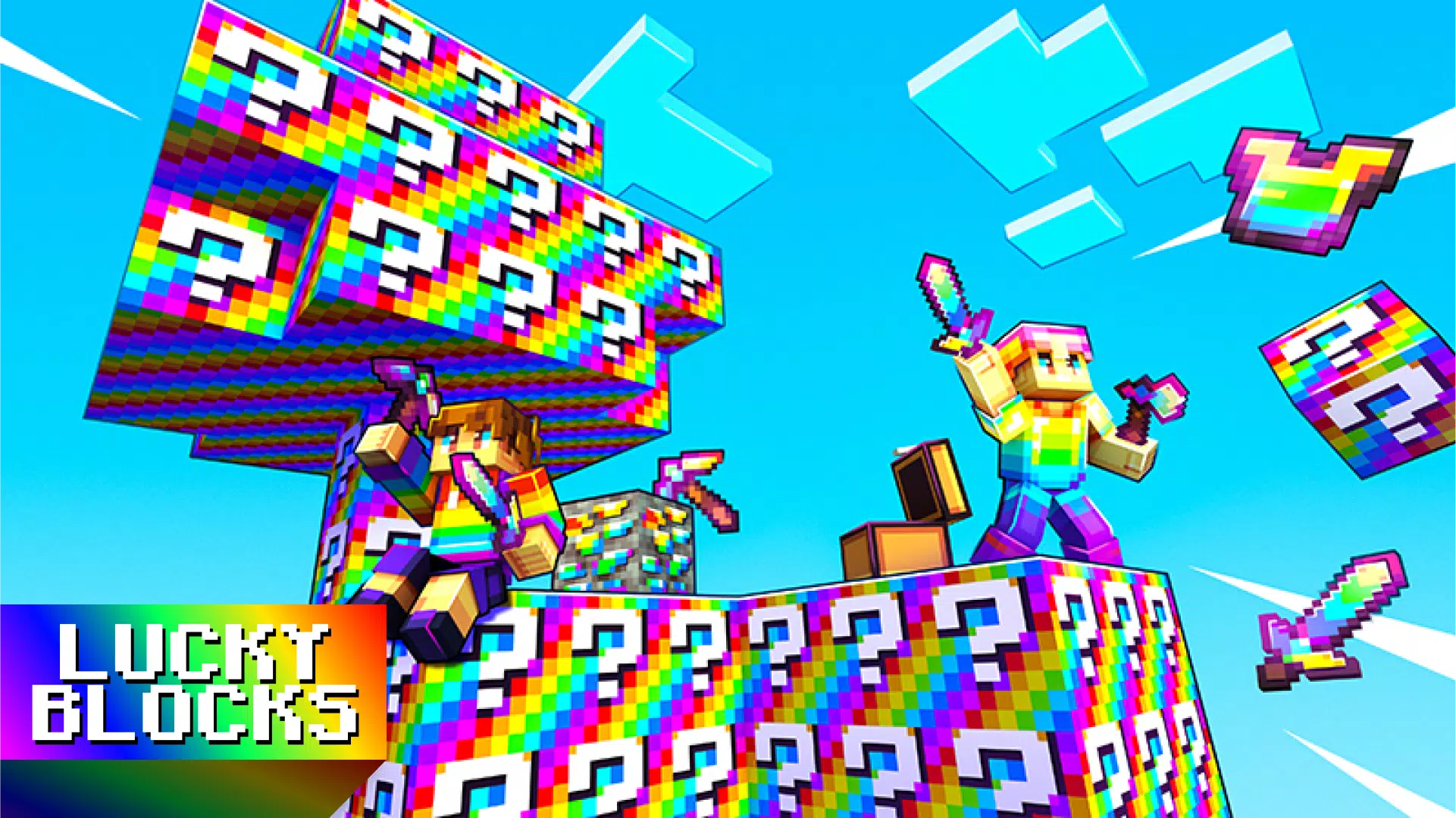 Rainbow World Lucky Block Race