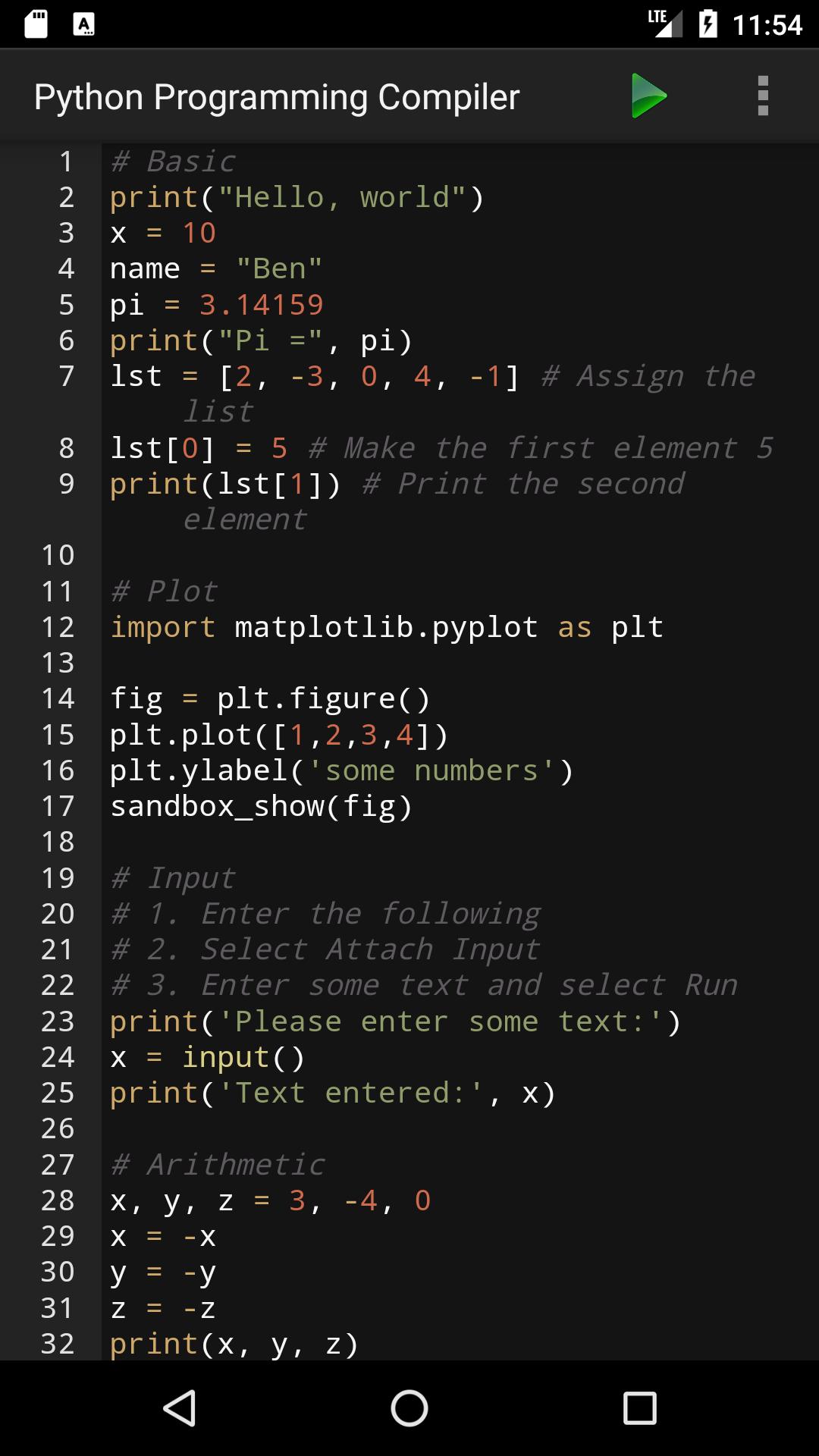 Programming in python 3