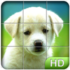 Tile Puzzle: Niedliche Welpen Zeichen