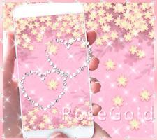 Poster Tema Rosa oro diamante
