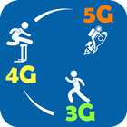 Wi-Fi と 3G、5G、4G の速度テスト アイコン