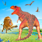 Lion vs Dinosaur Animal Fight আইকন