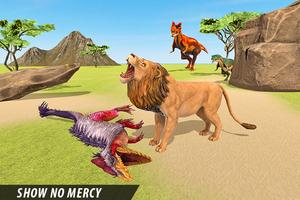 ライオン対恐竜の動物の戦い スクリーンショット 3
